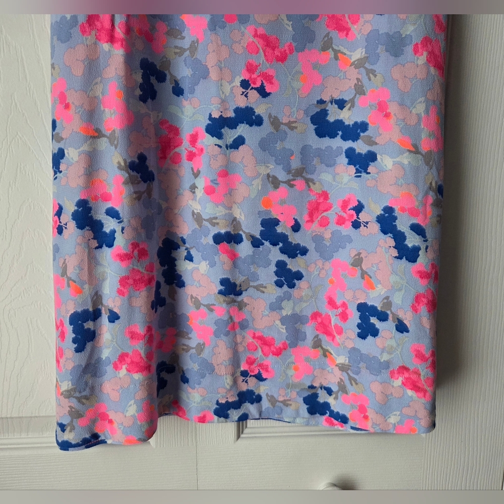 Joules Ava Pink And Blue Floral Sleeveless Shift Dress Size 4 - Picture 4 of 11